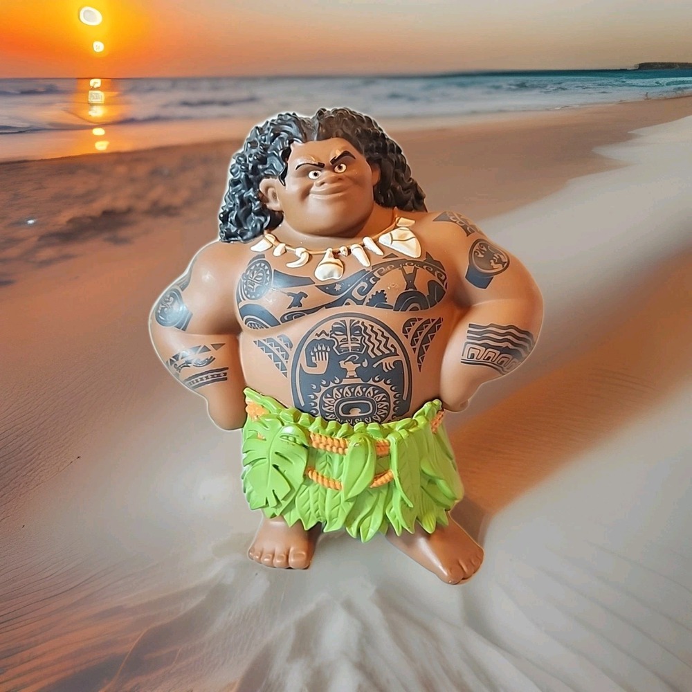 Disney Moana Mega Maui 8" Action Figure Doll Hard Plastic Great Tattoos Original